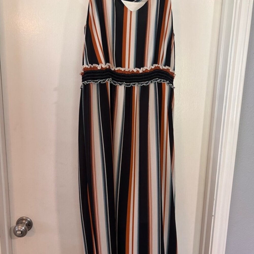 Maurices Cream and Multicolor Striped Top